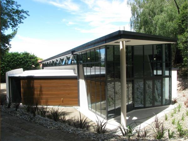 Exterior of the new SculptIllusion Gallery at Puzzling World